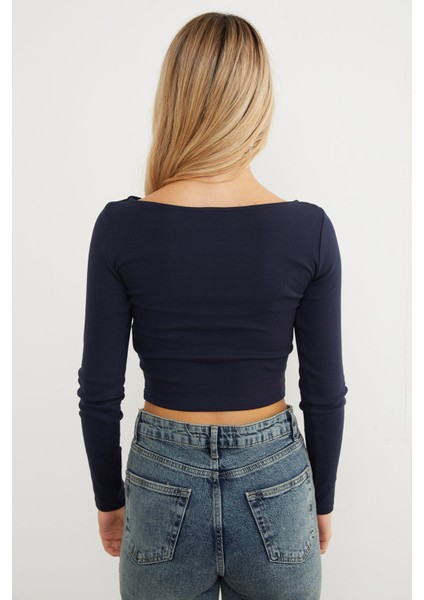 Basic Kayık Yaka Modal Bluz