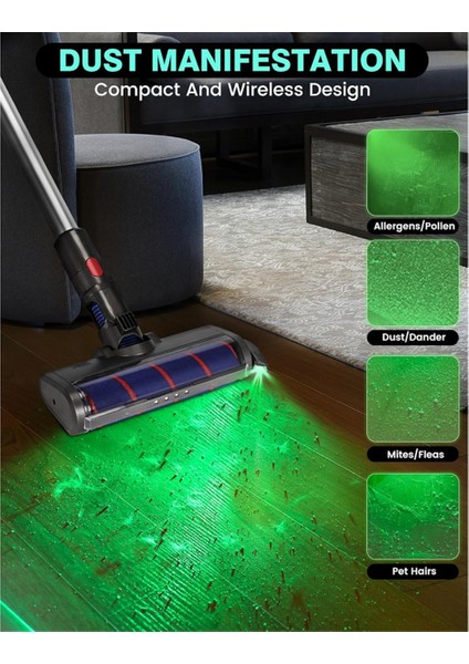 4pcs Elektrikli Süpürge Lazer Işıkları Gizli Evcil Hayvan Saçları Kediler Köpek Kürk Tozu Ekran LED Lamba Pil Evrensel Vakum Parçaları (Yurt Dışından)