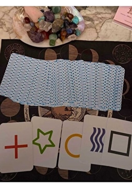 Renkli ESP Zener Kartları 50 Parça 5 Farklı Şekil ve Renk ile Telepati ve Durugörü İçin fırsatları