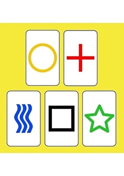 Renkli ESP Zener Kartları 50 Parça 5 Farklı Şekil ve Renk ile Telepati ve Durugörü İçin indirimleri