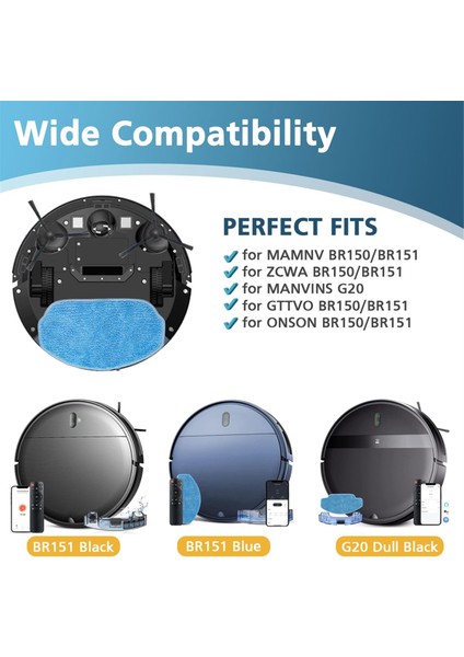 Mamnv/zcwa BR150/BR151 Için Yedek Parçalar, Manvins G20 Için Onson/gttvo/eıcobot BR150/BR15 Robot Vakum Aksesuarları (Yurt Dışından) fiyatları