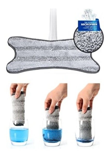Orjinal Mikrofiber Mop Yedek Bezi 1 Adet 370x150 mm Yüksek Emicilik Özelliği fırsatları