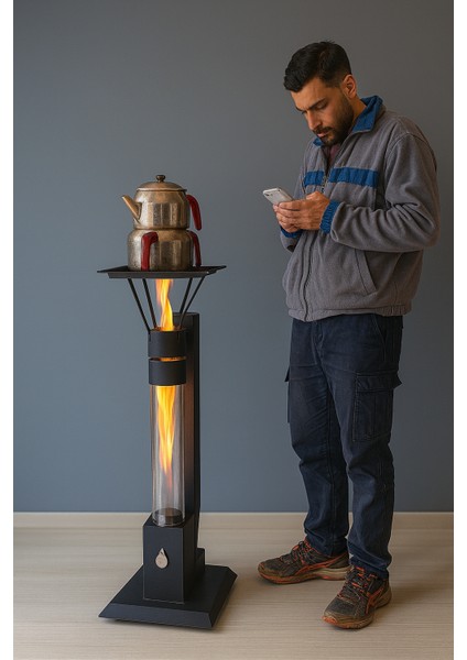 Füze Soba Tepsi Aparatı Ile Birlikte Kestane, Kahve, Çaydanlık, Tava Koyulabilir