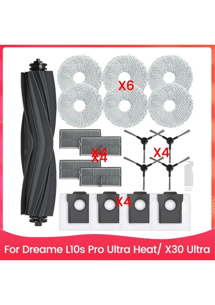 Dreame L10S Pro Ultra Isı/ X30 Ultra Ana Yan Fırça Hepa Filtre Mop Bez Tuz Torbaları Yedek Parçalar Için Aksesuarlar (Yurt Dışından)