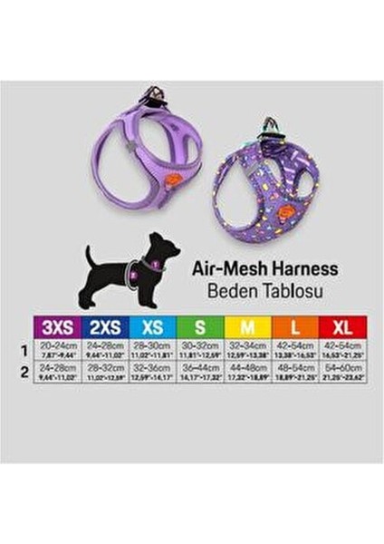 Ducks Air-Mesh Göğüs Tasması 3XL Hafif ve Nefes Alabilir Kumaşla Kedi ve Köpekler İçin
