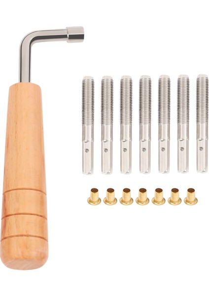 7 Adet Lir Arp Dizeleri ve Diğer Ilkel Telli Enstrümanlar Için L-Şekil Ayarlama Anahtarı ile Ayar Pimleri (Yurt Dışından)