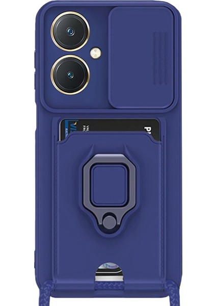 Zengezur Newface Vivo Y27 Kılıf Zuma Kartvizitli Yüzüklü Silikon - Lacivert