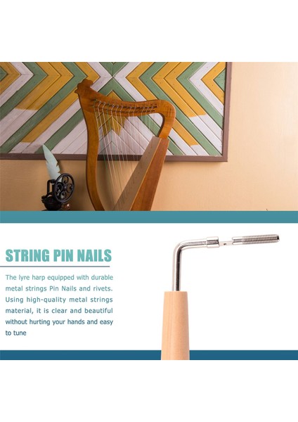 20 Adet Ayar Pim Çivileri ve 20 Adet Perçin, L-Şekil Ayarlama Anahtarı Ile, Lir Harp Için Küçük Arp Müzikal Telli Enstrüman (Yurt Dışından) modelleri