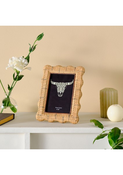 Leslie Hasır Görünümlü Dikdörtgen Fotoğraf Çerçevesi 21 cm