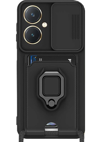Zengezur Newface Vivo Y27 Kılıf Zuma Kartvizitli Yüzüklü Silikon - Siyah