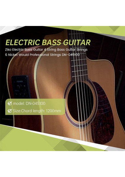 Ziko Electric Bass Gitar 4 String Bas Gitar Dizeleri 6 Nikel Profesyonel Dizeler DN-045100 (Yurt Dışından) fırsatları