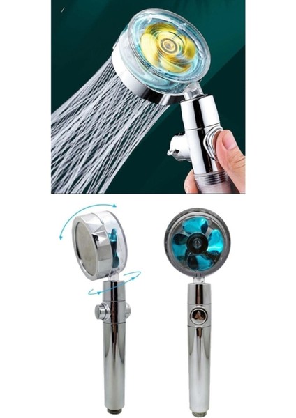 Ayarlanabilir Turbo Duş Başlığı, 360 Döner, Su Tasarrufu, Start-Stop Özellikli