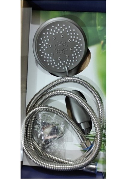 Gri Çift Örgülü Duş Seti Takımı, Titan Mafsal ile Şık ve Dayanıklı Tasarım