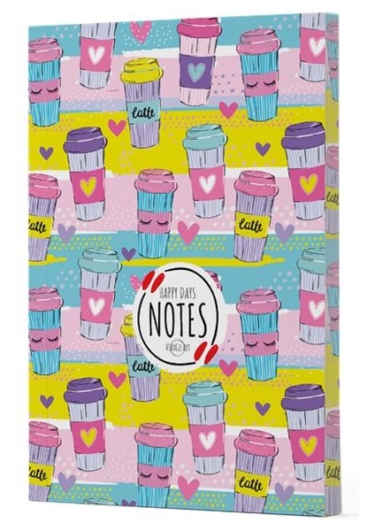 Kahve 10 - Yan Boyamalı Çizgili Defter