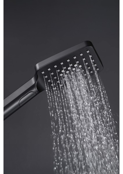 Şık Siyah 2 Fonksiyonlu, Hortumlu, Mafsallı El Duşu Seti modelleri