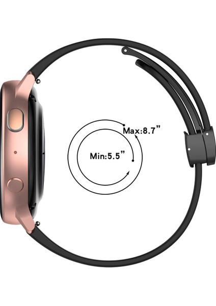 Katlanır Siyah Tokalı Silikon Saat Kayışı 22MM (Yurt Dışından) modelleri