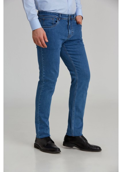 Lacivert Pamuk 5 Cepli Denim Erkek Pantolon PNJ24Y24106_D39 modelleri