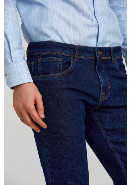Lacivert Pamuk 5 Cepli Jean Erkek Pantolon PNJ24Y24107_D39 fırsatları