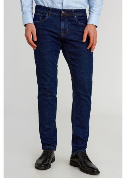 Lacivert Pamuk 5 Cepli Jean Erkek Pantolon PNJ24Y24107_D39 indirimleri
