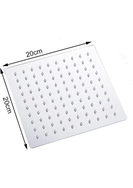 Paslanmaz Çelik Kare Duş Başlığı 20X20, Şık ve Dayanıklı Tasarım fırsatları