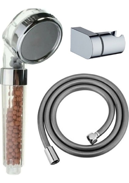 Boncuklu Duş Başlığı ve Pvc Hortumlu Set, Şık ve Dayanıklı Duş Takımı