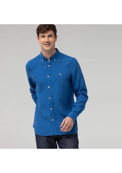 Slim Fit Erkek Keten Gömlek