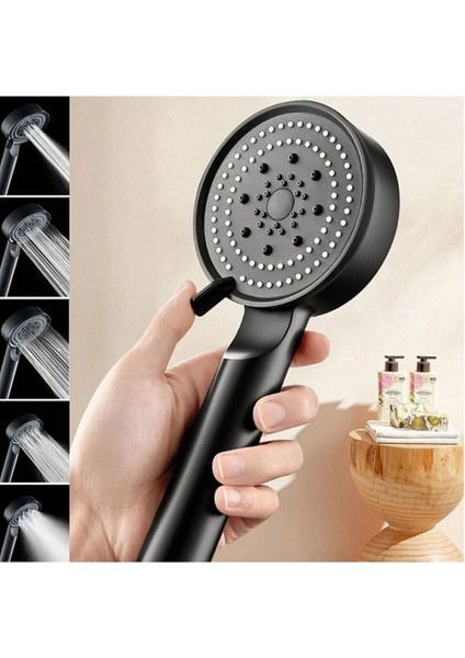 Yüksek Basınçlı 5 Fonksiyonlu Ayarlanabilir Siyah Duş Başlığı fiyatları