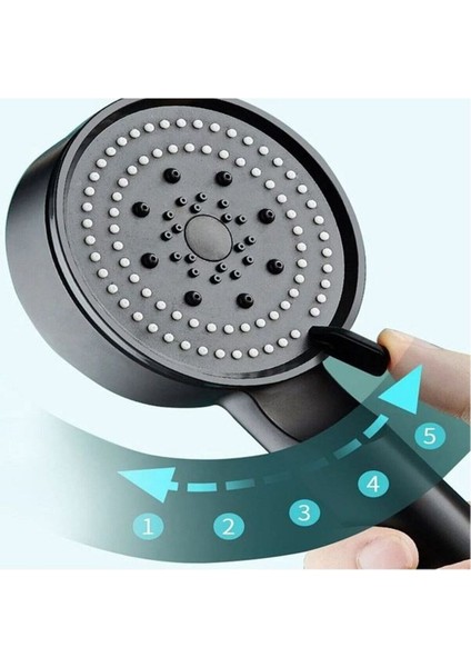 Yüksek Basınçlı 5 Fonksiyonlu Ayarlanabilir Siyah Duş Başlığı fırsatları