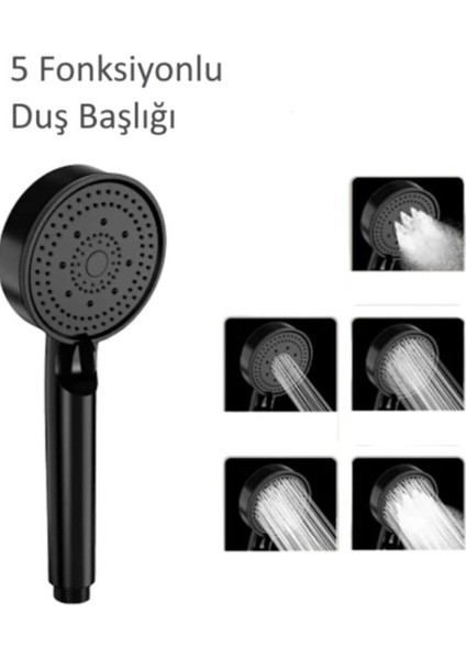 Bej ve Siyah Renkli Çok Fonksiyonlu El Duşu - Pratik ve Şık Tasarım