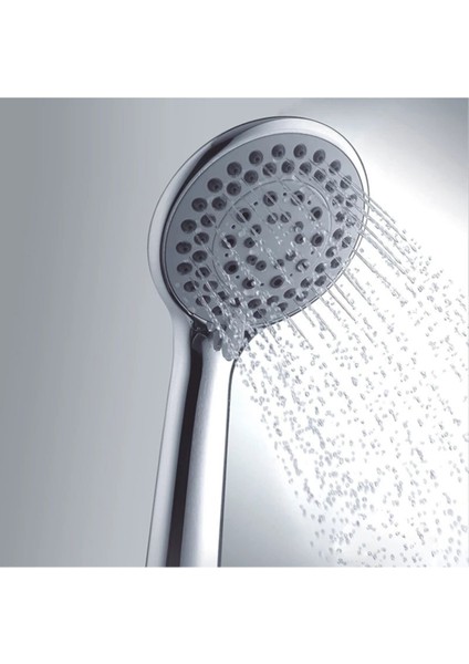 Krom Duş Başlığı ve Seti, Eko Mafsal ve Hortum ile Şık Tasarım