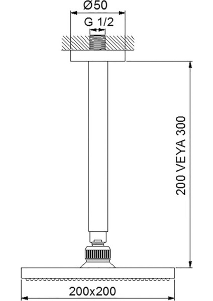 Tavandan Ayarlı Krom Metal Duş Başlığı, Corner Slim, Modern ve Şık Tasarım fiyatları