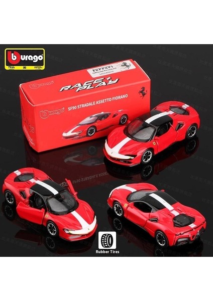 Ferrari Simülasyon Oyuncak Alaşım Araba Modeli Küçük Ölçekli Araba Modeli SF90SP1 Araba Adam (Yurt Dışından)