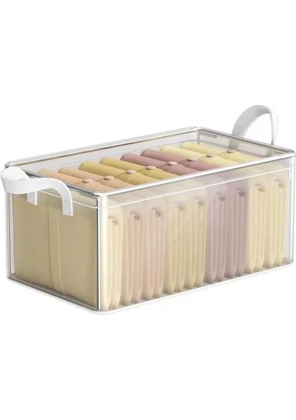 Ev Gardırobunda Katlanabilir, Taşınabilir, Şeffaf Giysi ve Pantolon Saklama Kutusu, Giysileri ve Pantolonları Katmanlar Halinde Saklamak Için (47*28*20CM) (Yurt Dışından)