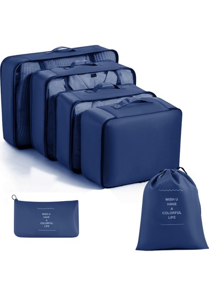 Seyahat Saklama Çantası 6 Parçalı Set Giysi Düzenleme Paketleme Çantası Giysi Saklama Çantası Seyahat 6 Parçalı Saklama Seti (Yurt Dışından)