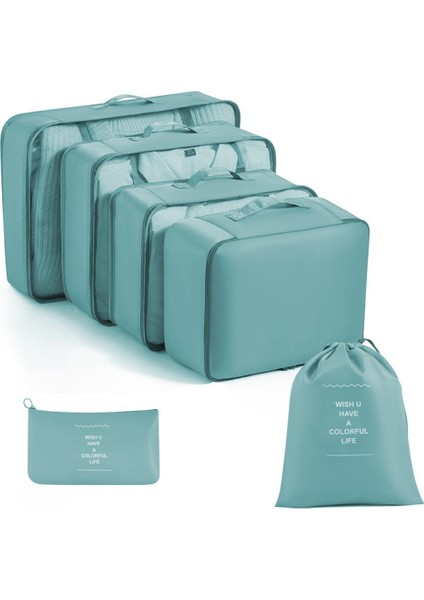 Seyahat Saklama Çantası 6 Parçalı Set Giysi Düzenleme Paketleme Çantası Giysi Saklama Çantası Seyahat 6 Parçalı Saklama Seti (Yurt Dışından)