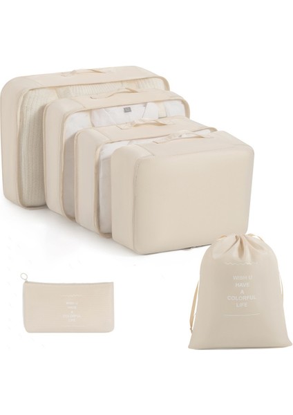 Seyahat Saklama Çantası 6 Parçalı Set Giysi Düzenleme Paketleme Çantası Giysi Saklama Çantası Seyahat 6 Parçalı Saklama Seti (Yurt Dışından)