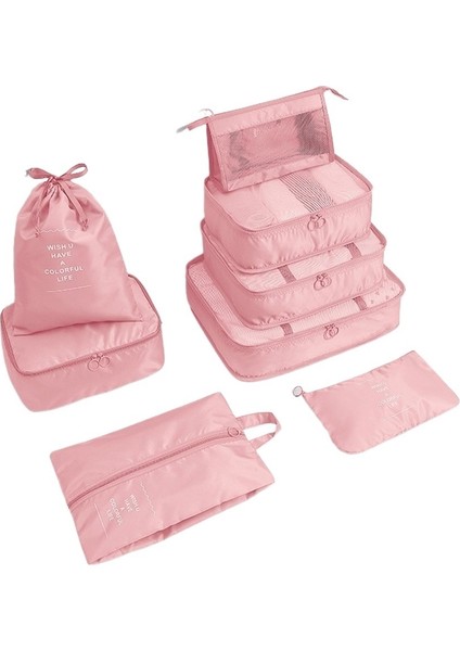 Seyahat Saklama Çantası 8 Parçalı Set Giysi Düzenleme Paketleme Çantası Giysi Saklama Çantası Seyahat 8 Parçalı Saklama Seti (Yurt Dışından)