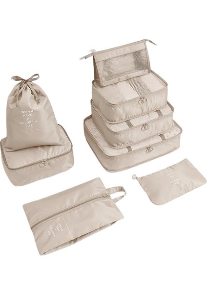 Seyahat Saklama Çantası 8 Parçalı Set Giysi Düzenleme Paketleme Çantası Giysi Saklama Çantası Seyahat 8 Parçalı Saklama Seti (Yurt Dışından)