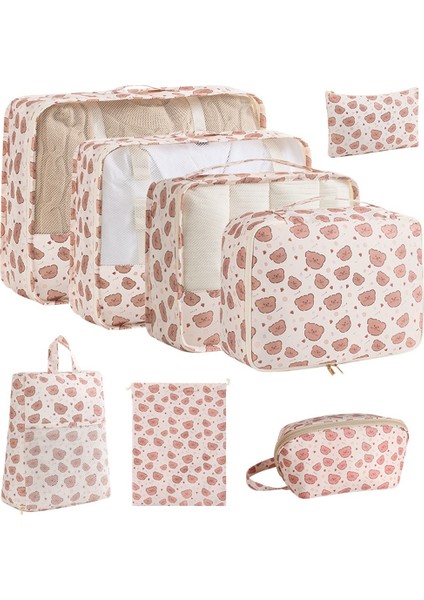 Baskılı Seyahat Saklama Çantası Yedi Parçalı Set Giysi Ayakkabı Iç Çamaşırı Tuvalet Malzemeleri Sınıflandırma Saklama Çantası Bagaj Çantası (Yurt Dışından)