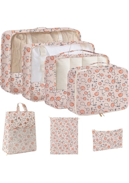 Baskılı Seyahat Saklama Çantası Yedi Parçalı Set Giysi Ayakkabı Iç Çamaşırı Tuvalet Malzemeleri Sınıflandırma Saklama Çantası Bagaj Çantası (Yurt Dışından)