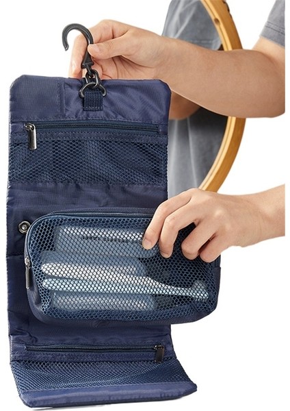 Japon Tarzı Tokalı Katlanır Tuvalet Çantası Kancası Erkek Seyahat Tuvalet Saklama Çantası Kozmetik Çantası (Yurt Dışından) fırsatları