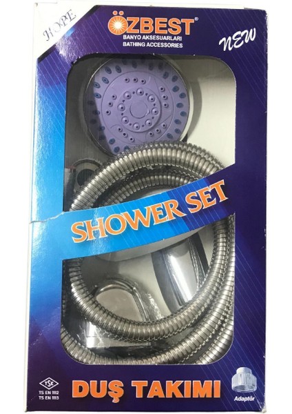 Şık Inox Duş Stil Başlığı Takımı, Spiral Hortumlu, Parmak Izi Bırakmaz Özellikli