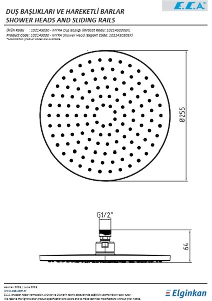 Renkli Duş Başlığı Ø255, Kaliteli ve Şık Tasarım ile Rahat Duş Deneyimi fiyatları