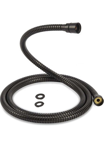 Kare Paslanmaz Duş Başlığı, Siyah Hortum ve Vakumlu Mafsal Takımı indirimleri