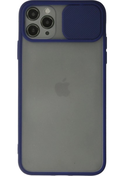 Zengezur Newface Iphone 11 Pro Max Kılıf Palm Buzlu Kamera Sürgülü Silikon - Lacivert