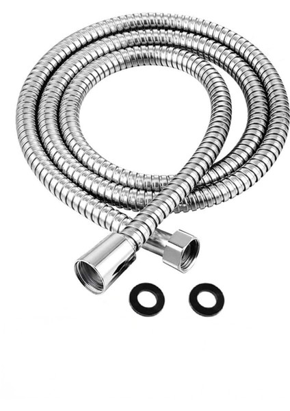 Paslanmaz Spiral Duş Başlığı Hortumu, 150 Cm, Gri, Standart G1/2" Bağlantı
