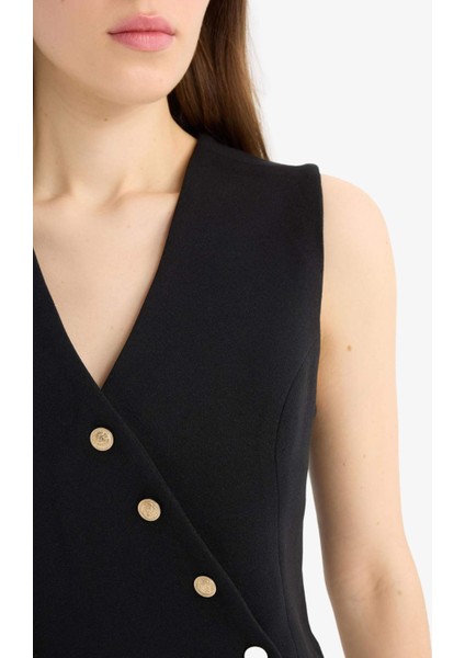 Fitted V Yaka Blazer Yelek D3159AX25SP