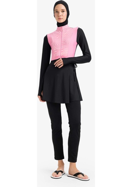 Regular Fit Hızlı Kuruyan Baskılı 5'li Burkini Takım E7998AX25HS