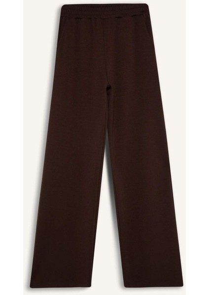 Wide Leg İnce Eşofman Altı Basic Düz Cepli Beli Lastikli Soft Touch Geniş Bol Paça E5818AX25SP