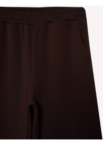 Wide Leg İnce Eşofman Altı Basic Düz Cepli Beli Lastikli Soft Touch Geniş Bol Paça E5818AX25SP